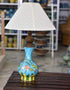 Surahi Lamp 8 Turquoise Base Floral (shade is not included).